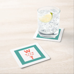 Professionele zakelijke Logo Vierkante Kartonnen Onderzetter