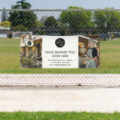 Professionele Zakelijke Logo Wit Minimalistische F Spandoek (Insitu)