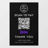 Professionele Zelle QR Code Scan om te betalen Log Raamsticker (Vel)
