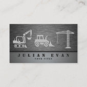 Professionele zware bouwmachines metaal visitekaartje (Voorkant)