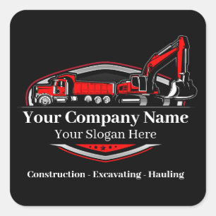 Professionele Zware Bouwmaterialen Constructiebedr Vierkante Sticker