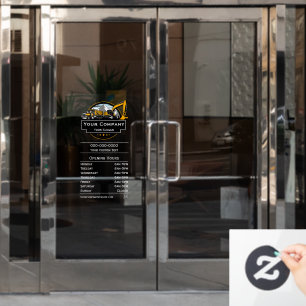 Professionele Zware Bouwuitrusting Constructiebedr Raamsticker