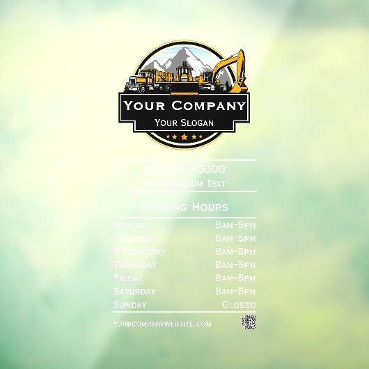 Professionele Zware Bouwuitrusting Constructiebedr Raamsticker (Vel 3)