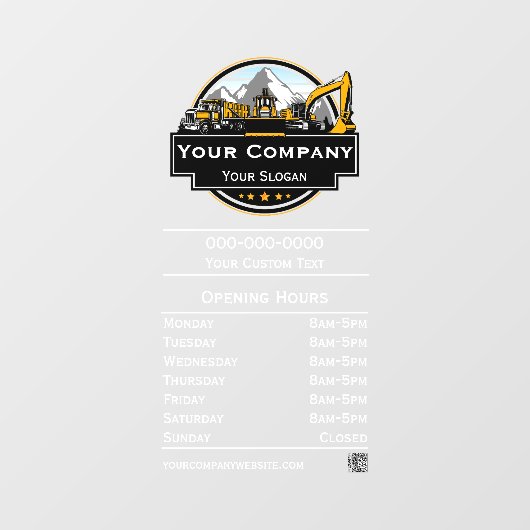 Professionele Zware Bouwuitrusting Constructiebedr Raamsticker (Vel)