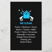 Professionele zwart-blauwe druk wassen flyer (Achterkant)