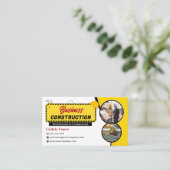 Professionele Zwart & Geel Bouwconstructie Visitekaartje (Staand voorkant)