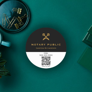 Professionele Zwart & Gouden Kruis Sleutel Pennen Ronde Sticker