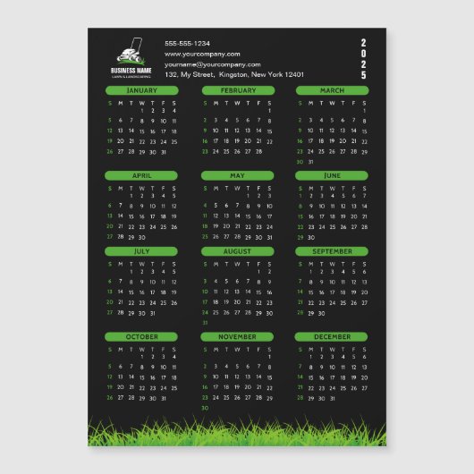 Professionele Zwart Groen Lawn Care & Landscaping (Voorkant)