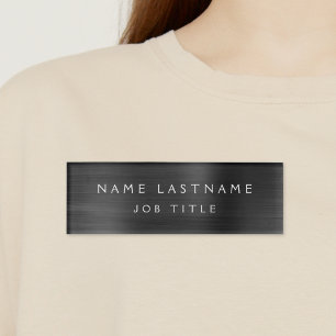 Professionele Zwart Metallic Folie Modern Business Naambadge