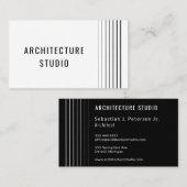 Professionele zwart-wit architect moderne ontwerpe visitekaartje (Voorkant / Achterkant)
