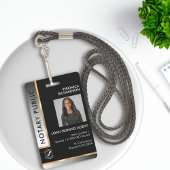 Professionele zwart-wit gradiënt foto notaris badge