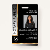 Professionele zwart-wit gradiënt foto notaris badge (Voorkant)