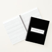 Professionele zwart-wit ingelijste naam en onderwe notitieboek (Binnen)