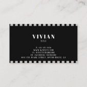 Professionele Zwart-Wit Klassieke Lijn QR code Visitekaartje (Achterkant)