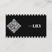Professionele Zwart-Wit Klassieke Lijn QR code Visitekaartje (Voorkant)