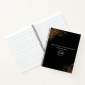 Professionele zwart-wit monogram Initiaal notebook Notitieboek (Binnen)
