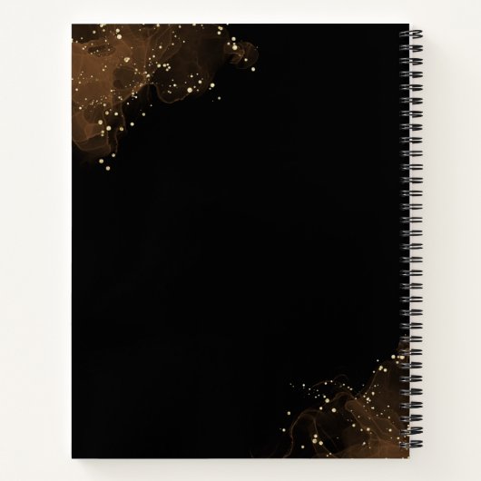 Professionele zwart-wit monogram Initiaal notebook Notitieboek (Achterkant)