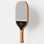 Professionele Zwart-wit Monogram Naam Pickleball Paddle (Links)