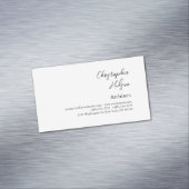 Professionele Zwart Wit Plain Architect Magnetisch Visitekaartje (Voorbeeld)