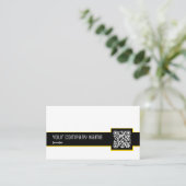 Professionele zwart-wit QR Code Juwelier Visitekaartje (Staand voorkant)