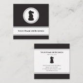Professionele Zwart-Wit Schaakstuk Ridder Vierkante Visitekaartje (Voorkant / Achterkant)