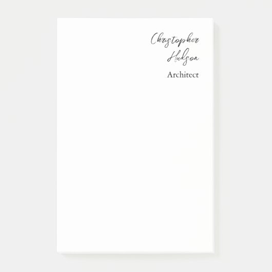 Professionele zwart wit vlakke architect dik post-it® notes (Voorkant)