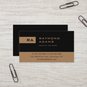Professionele zwarte en bruine monogrammen visitekaartje