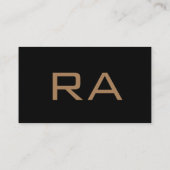 Professionele zwarte en bruine monogrammen visitekaartje (Achterkant)