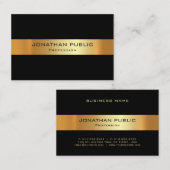 Professionele zwarte en Gold Sjabloon - Moderne Visitekaartje (Voorkant / Achterkant)