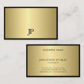 Professionele zwarte en goudplattegrond visitekaartje (Voorkant / Achterkant)