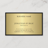 Professionele zwarte en goudplattegrond visitekaartje (Achterkant)
