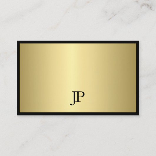 Professionele zwarte en goudplattegrond visitekaartje (Voorkant)
