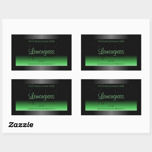 Professionele zwarte en groene productlabel Glitte Rechthoekige Sticker (Vel)