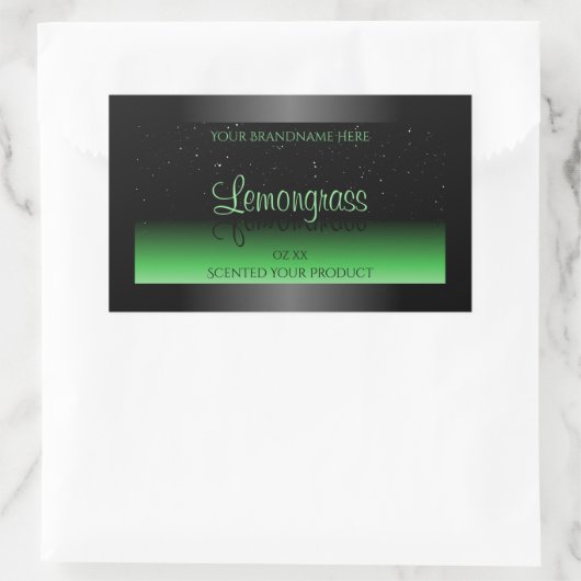 Professionele zwarte en groene productlabel Glitte Rechthoekige Sticker (Tas)