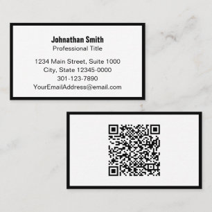 Professionele zwarte en witte QR-code Sjabloon Afsprakenkaartje