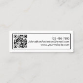 Professionele zwarte en witte Uw Logo- en QR-code Contactkaartje (Achterkant)