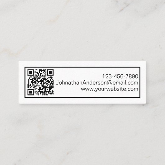 Professionele zwarte en witte Uw Logo- en QR-code Contactkaartje (Achterkant)