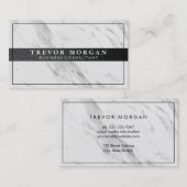 Professionele Zwarte Leren Afwerking Marmer Visitekaartje (Voorkant / Achterkant)