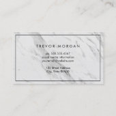 Professionele Zwarte Leren Afwerking Marmer Visitekaartje (Achterkant)