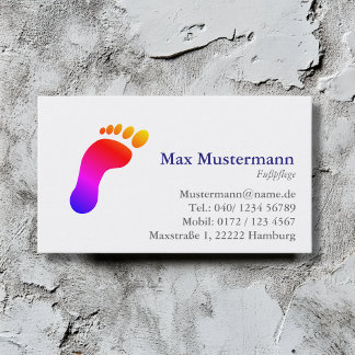 Professionell Fußpflege Visitenkarten Visitekaartje