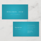 Professionelle Business Visitenkarten cyan/white Visitekaartje (Voorkant / Achterkant)