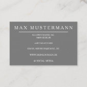 Professionelle Monogram Modern | Grau Visitekaartje (Achterkant)
