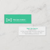 Professionnel aqua vert & blanc carte de visite mi (Devant / Derrière)