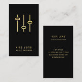 Professionnel Audio Engineer Black And Gold Visitekaartje (Voorkant / Achterkant)