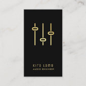 Professionnel Audio Engineer Black And Gold Visitekaartje (Voorkant)