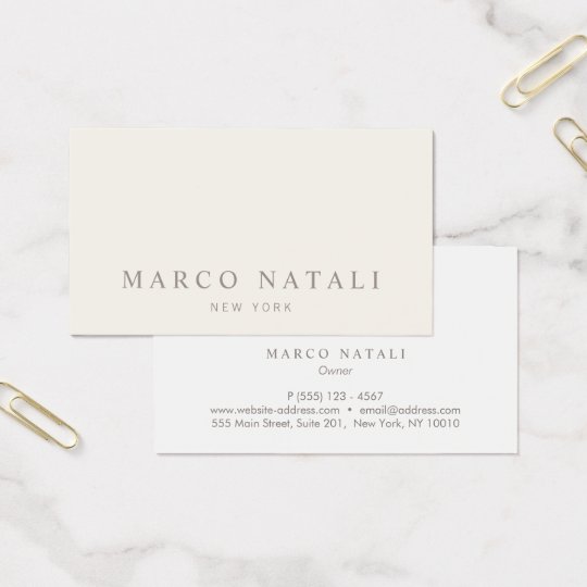 Professionnel beige simple cartes de visite