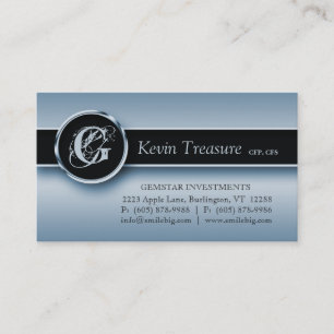 Professionnel bleu en métal de carte de visite