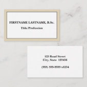 Professionnel, Carte de visite de base (Devant / Derrière)