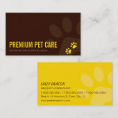 PROFESSIONNEL CARTE DE VISITE soins animal jaune (Devant / Derrière)