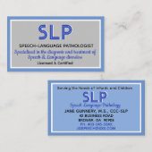 Professionnel ! Cartes de visite personnalisés SLP (Devant / Derrière)